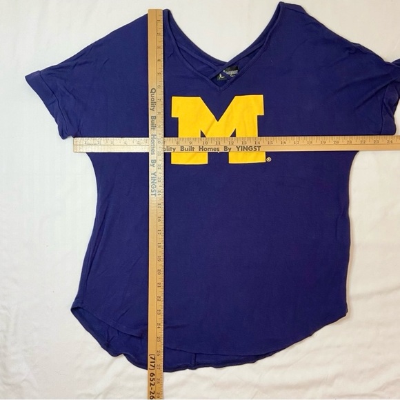 Michigan Gameday Couture Goal Getter Cross Neck Top Navy Women's Medium - Picture 7 of 7